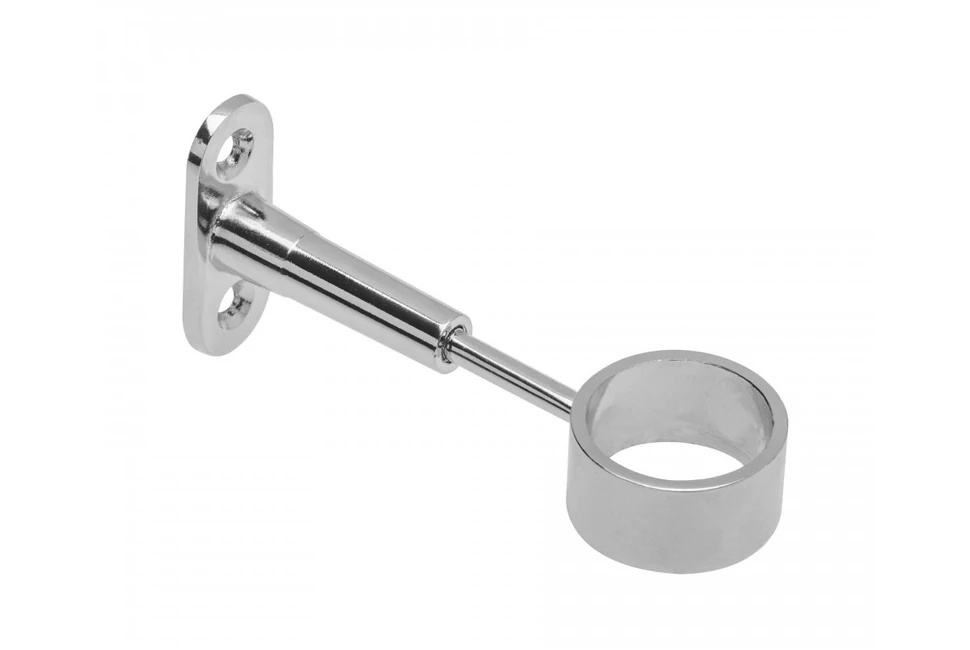 Mándlirúd tartó kerekhez, átmenő, függesztett, állítható, króm