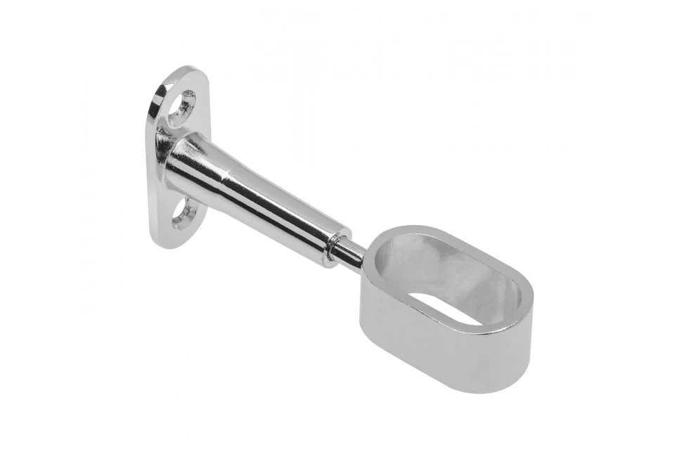Mándlirúd tartó oválishoz, átmenő, függesztett, állítható, króm