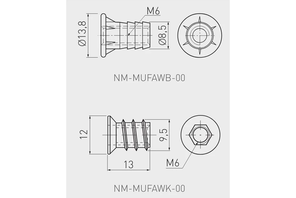 Szintezőláb műanyag-fém, M6 hoz meneset rögzítő, csavarozható imbuszos, M6