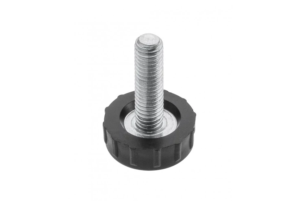 Szintezőláb műanyag-fém, M6, teljes magasság 27mm