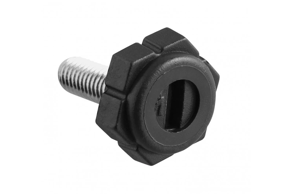 Szintezőláb műanyag-fém, hatszögletű, M6, teljes magasság 27mm