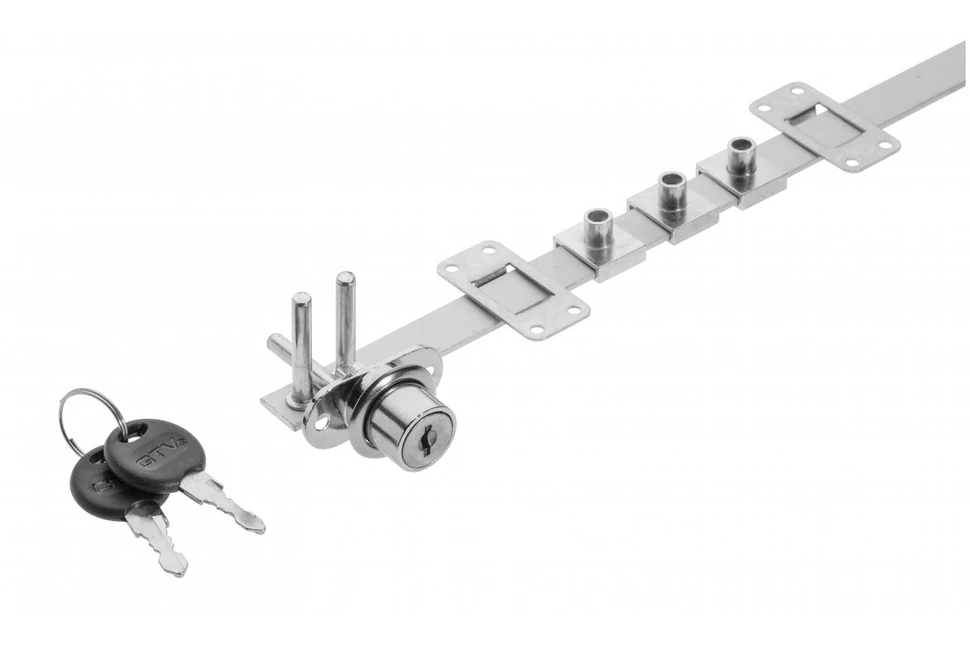 Zár, fiókzár központi, elölről zárható,  500mm rúddal, 3 fiókhoz