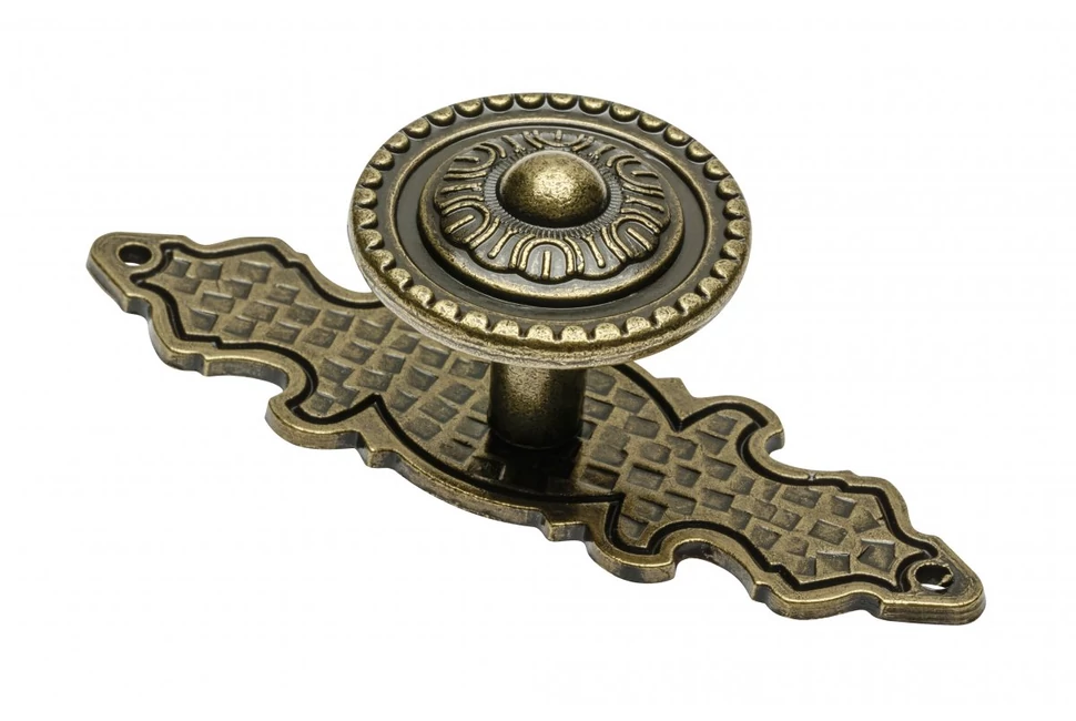 Fogantyú fém, gomb, GZ-1136, antik bronz, rozettával