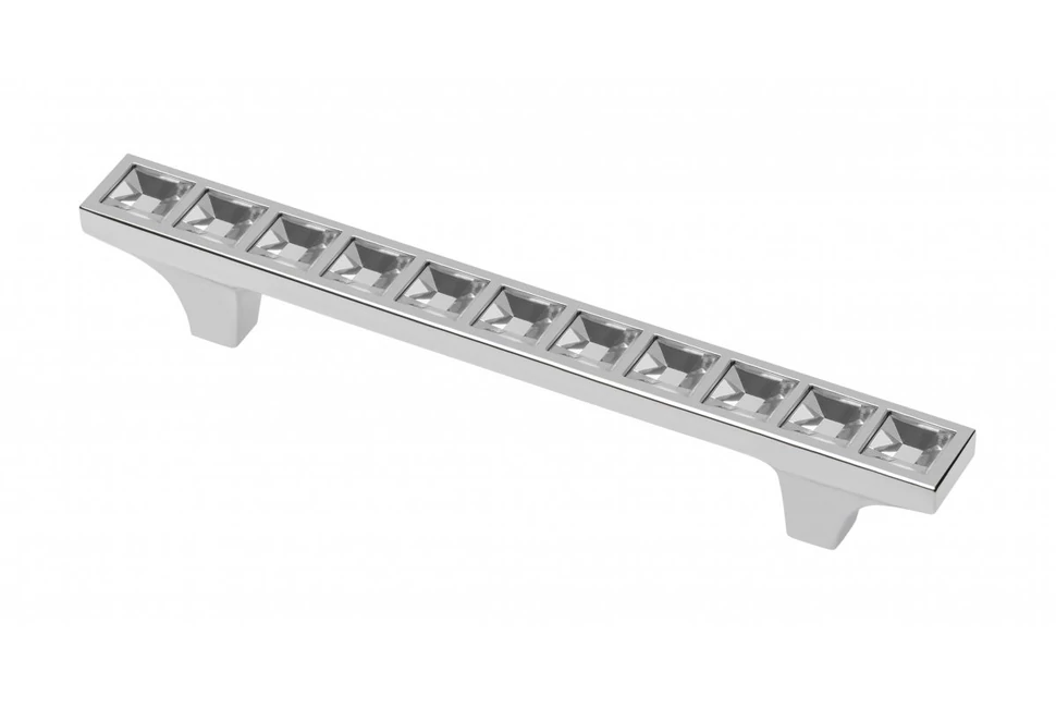 Fogantyú üveg-fém,   64mm, UZ-02C, króm