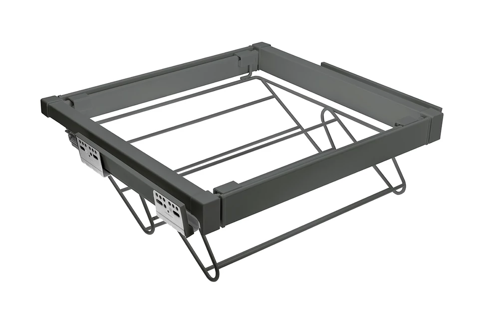 Gardób ELITE cipőtartó 177mm magas, teljes kihúzású, csillapított záródású, rejtett fióksínnel szerelve, 560-618mm, antracit
