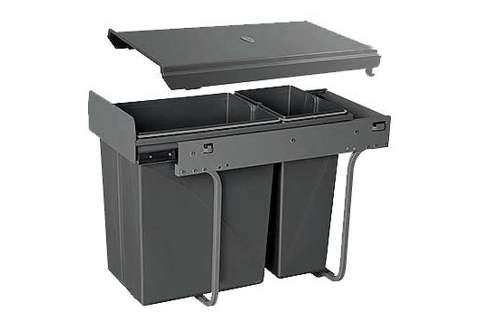 Hulladékgyűjtő GTV Practi Eco 300, szelektív, manuális működés, 300mm-es elembe, lágy záródás, 10+20 L edénnyel, fedéllel