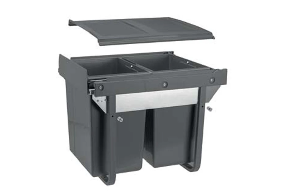 Hulladékgyűjtő GTV Practi Eco 450, szelektív, manuális működés, lágy záródás, 2*20 L edénnyel, fedéllel