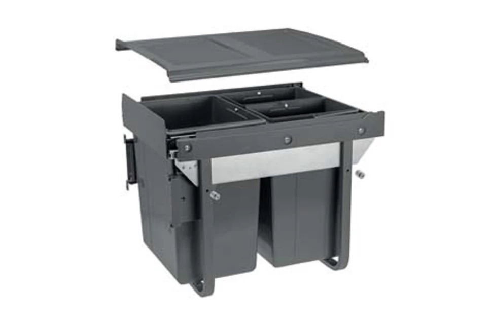 Hulladékgyűjtő GTV Practi Eco 450, szelektív, frontkihúzású, lágy záródás, 20+2*10 L edénnyel, fedéllel