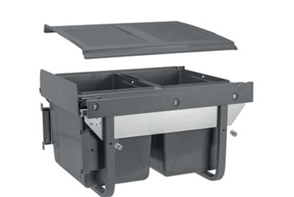 Hulladékgyűjtő GTV Practi Eco 450, szelektív, frontkihúzású, lágy záródás, 2x15 L edénnyel, fedéllel