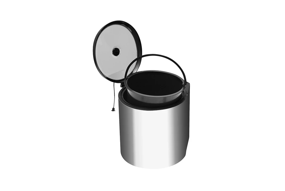 Hulladékgyüjtő GTV Cirka, kör alakú, szürke, automata fedéllel, 11L