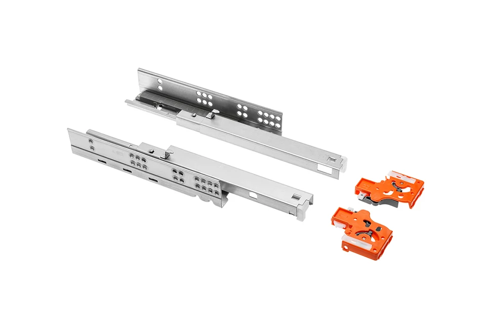 Rejtett fióksín, teljes kihúzású, PUSH OPEN, 270 mm, kuplunggal