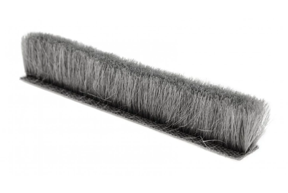 Tolóajtóhoz porzáró kefe, 7x12, ERGO, öntapadós, szürke