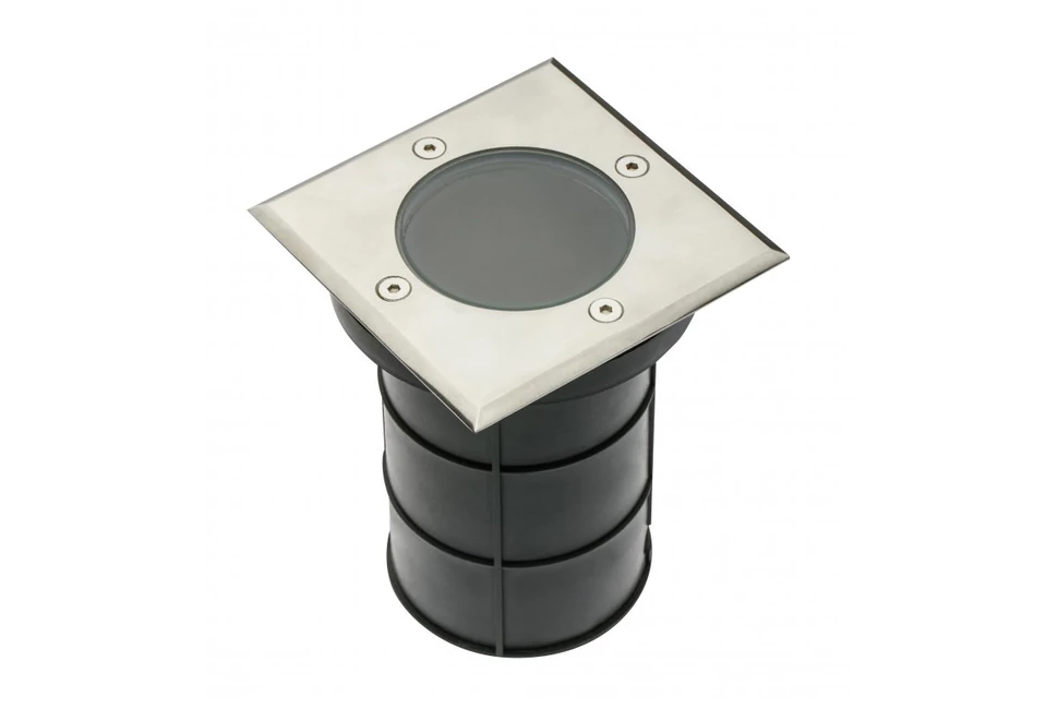 Lámpa Kerti lámpatest ALFA-K, négyzet, GU10 (max. 50W), IP67,  AC220-240V, 50/60Hz, (13x11cm) inox