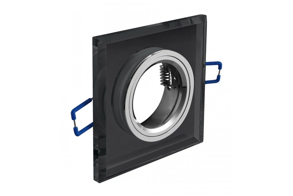 Lámpa Mennyezeti lámpatest BRILLANTE, üveg, fekete kristály, négyzet (+ izzó foglalat MR11, MR16, JCDR)