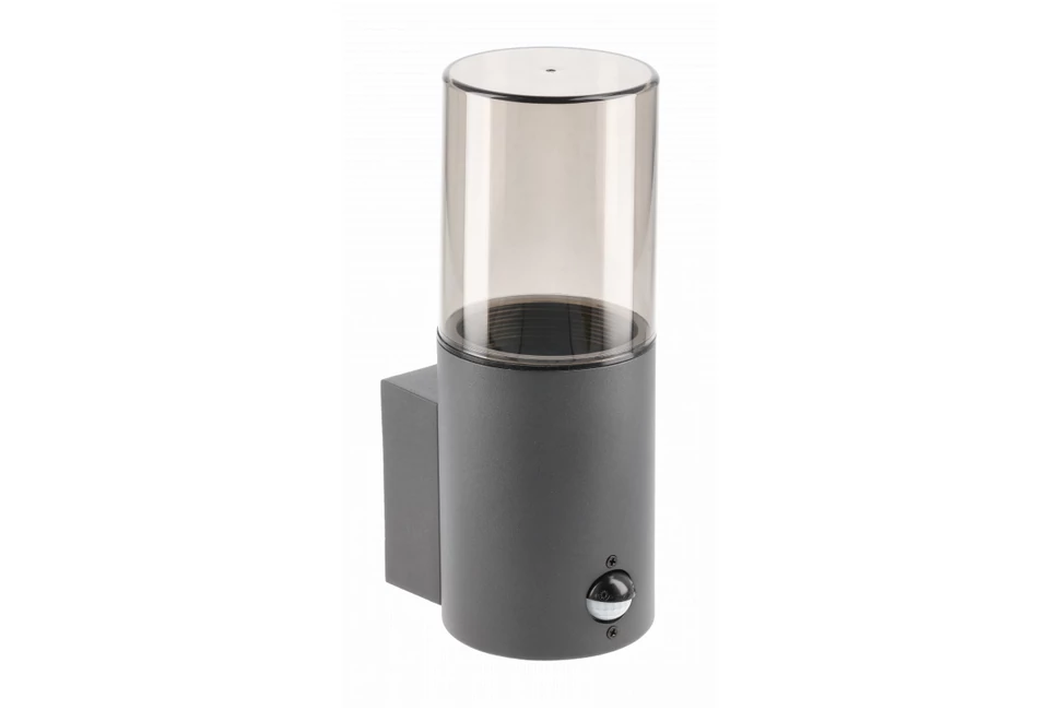 Lámpa Kerti lámpatest MEDIO-AU PIR,E27,MAX.15W,IP54,AC220-240V,50-60Hz, falra szerelhető, grafit