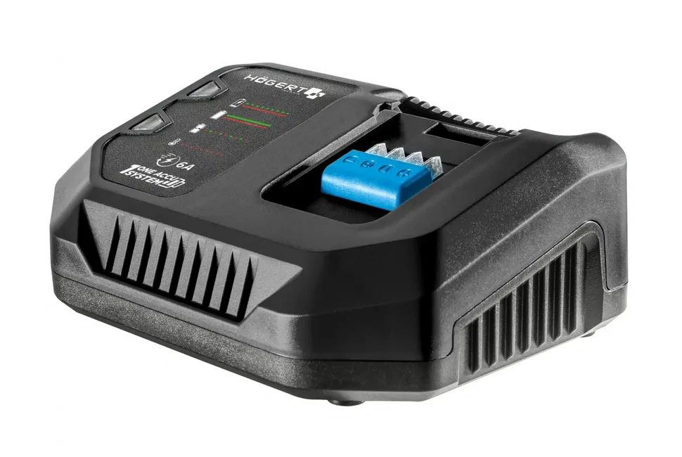 Högert HT2E243-C60 akkumulátor töltő 18V, 6Ah, dobozban