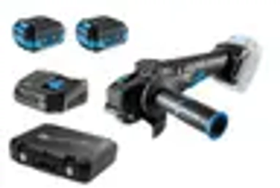 Högert HT2E251-B24AG sarokcsiszoló, biztonsági lapátkapcsolóval szett, 18V, 125mm,2 db 4 Ah akkuval, töltővel kofferben