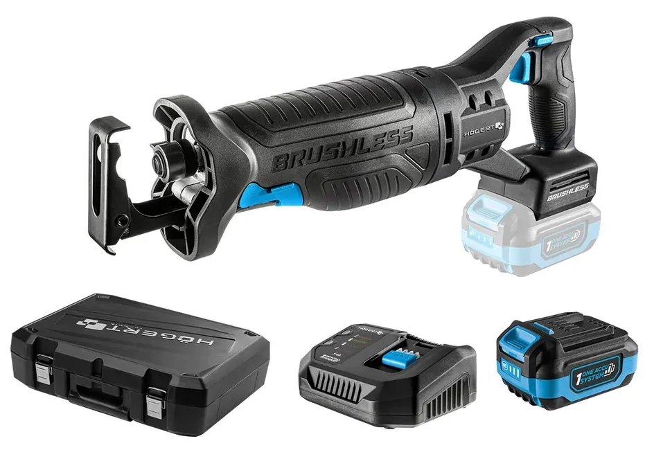 Högert HT2E252-B14RS orrfűrész szett, 18V, akkuval, töltővel, kofferben