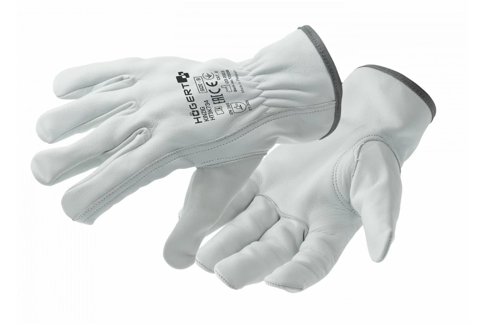 Munkaruha Högert KINZIG Munkavédelmi kesztyű, kecskebőr, fehér 10