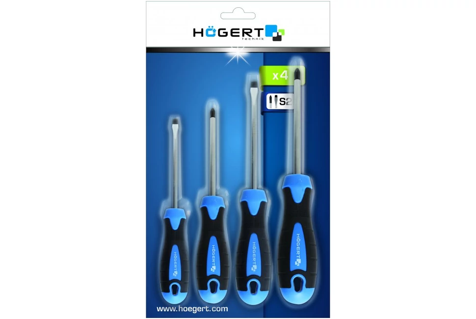 Szerszám Högert Csavarhúzó szett,   4db-os, Crv, SL3, SL5, PH1, PH2