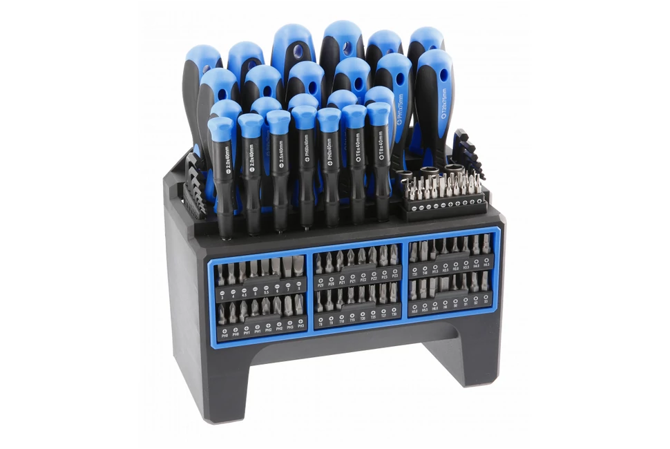 Szerszám Högert Csavarhúzó szett, 114db-os, Crv, csavarhúzók, bitfejek, dugókulcsok, imbuszulcsok, álvánnyal