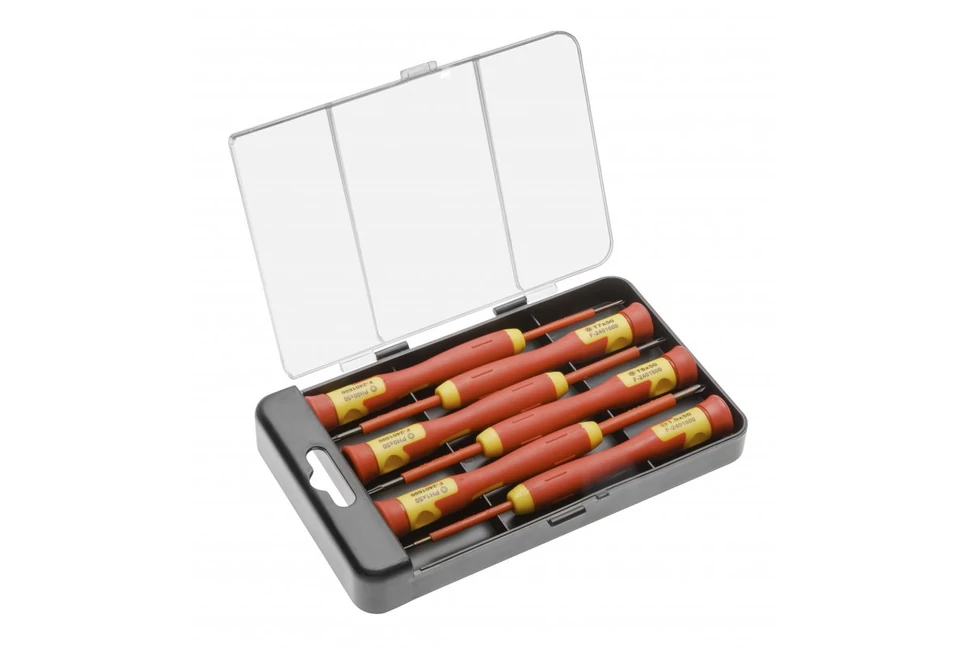 Szerszám Högert Csavarhúzó szett,  6db-os, szigetelt 1000V, CrMo, SL1,5, 2, 3, PH00, 0, 1, tárolóban