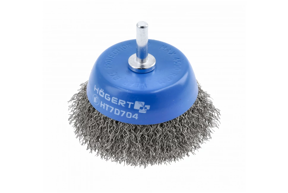 Szerszám Högert Csiszoló korong, drótos, végkefés, rozsdamentes acél dróttal,  75mm, max  4500 fordulat