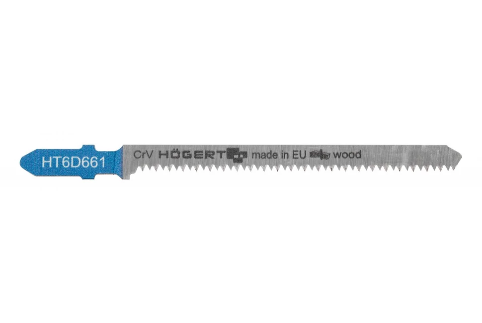 Szerszám Högert Dekopír fűrészlap,  75/100mm, fa, Crv, 12 TPI, 2db/csomag, íves vágáshoz, max 60mm