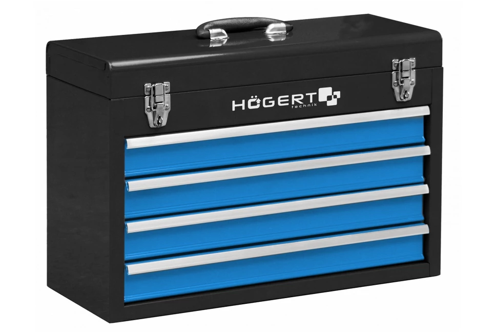 Szerszám Högert Tároló, szerszámosláda, 4 fiókkal, 520x360x218mm