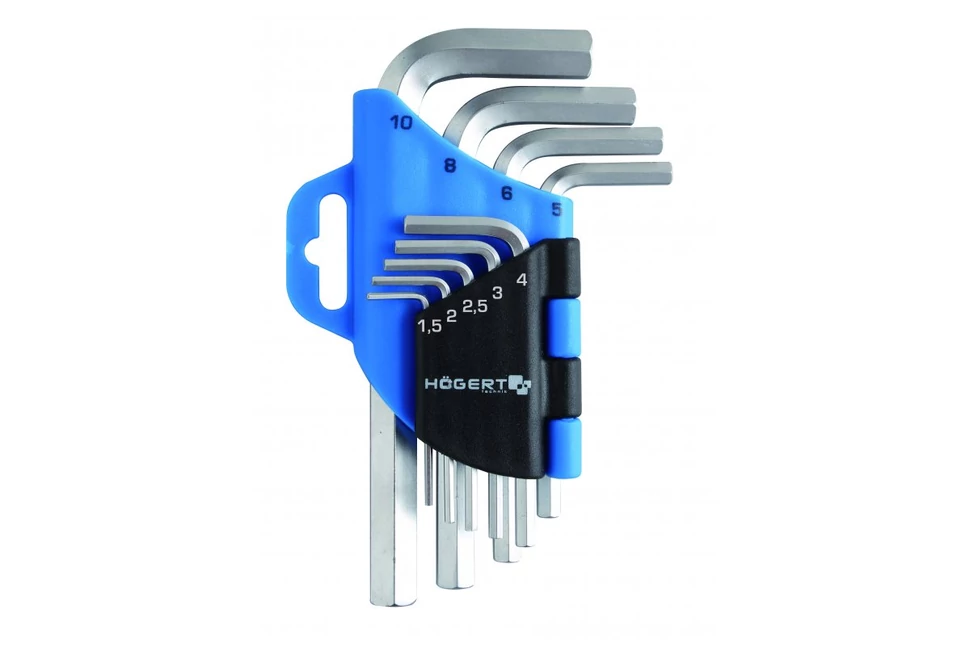 Szerszám Högert Imbusz kulcs szett, 9db-os, 1,5, 2, 2,5, 3, 4, 5, 6, 8, 10, CrV