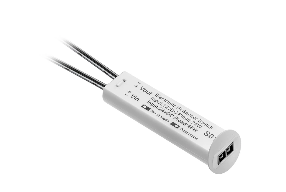 Kapcsoló, 3 az 1-ben univerzális érintés nélküli kapcsoló, fényerőzabályzóval, 12V, max 24W, mini AMP csatlakozóval, 2 fm kábellel, fehér