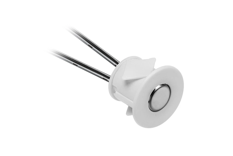 Kapcsoló, érintős, fényerőszabályzóval, 12V, max 24W, mini AMP csatlakozóval, 2 fm kábellel, fehér, 18mm-es furatba