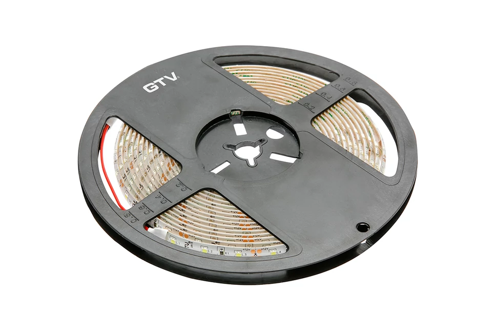 LED szalag 2835, 600 LED/5 fm, semleges fehér, 12W/fm,  60W/5fm , 10mm , 5fm/tekercs, 12V, IP20, 1600lm/m