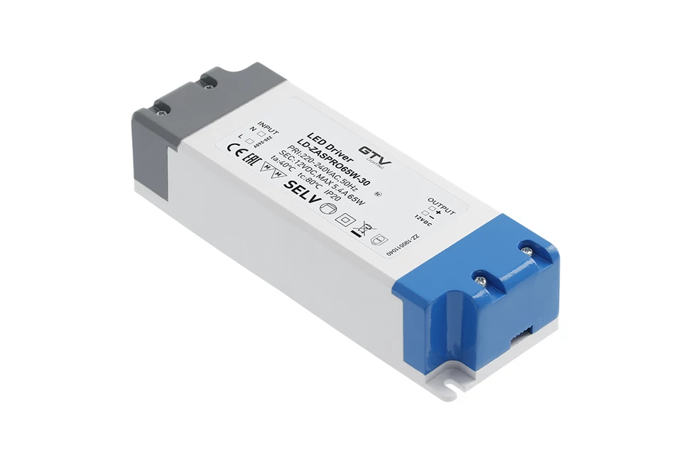 Tápegység LED 12V,  65W, IP20, 181x63x40mm