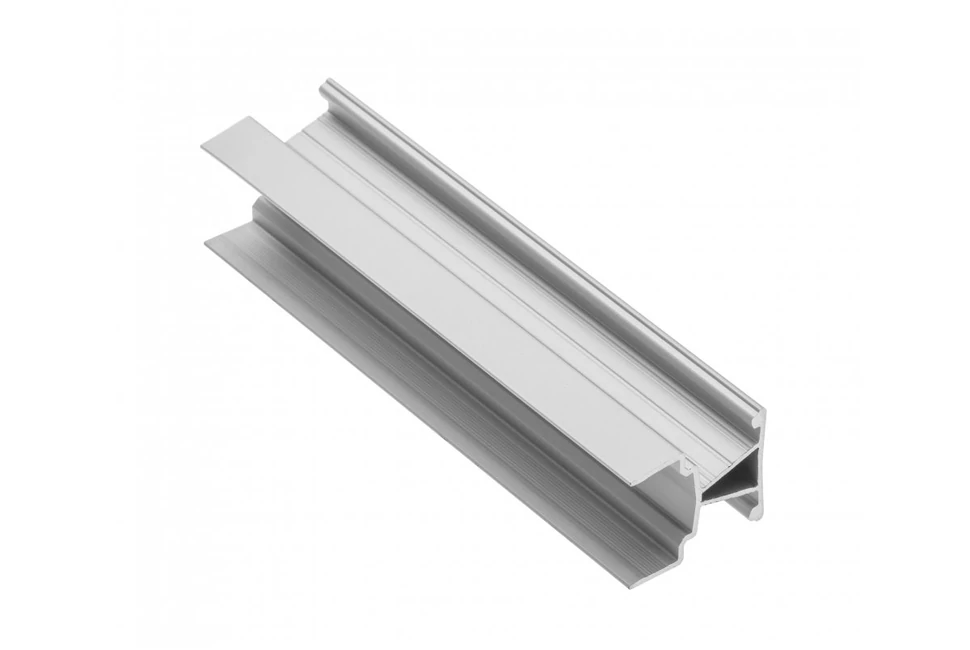 LED Profil GLAXMNBDW, polc élre rögzíthető, kétoldalú, döntött, 19mm bútorlaphoz, 3fm, alu elox