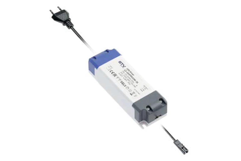 Tápegység LED 12V,   7W, IP20, szett, 2fm mini AMP csatlakozóval, dugaljjal, 2fm kábellel, 100x32,25cm