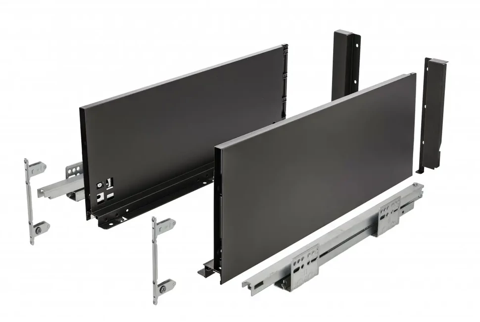 Fiókoldal AXISPRO C, 168x300mm, fekete PUSH OPEN