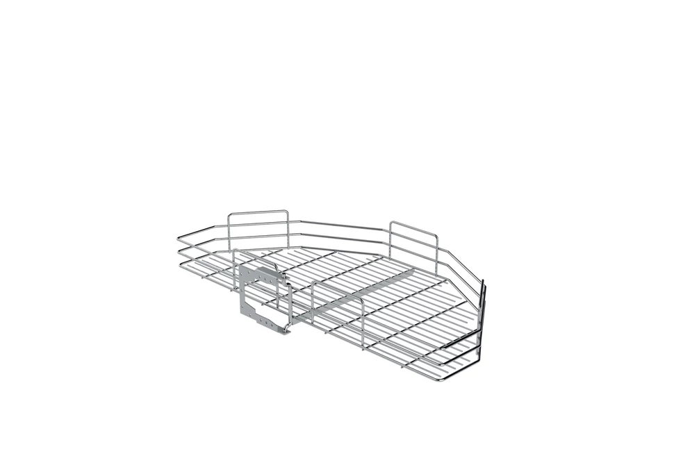 Konyhai fémrács, sarokszekrénybe, félkör kosár, 660mm átmérő, 400mm ajtókhoz, SIGE Green Line 070