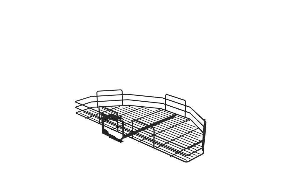 Konyhai fémrács, sarokszekrénybe, antracit, félkör kosár, 660mm átmérő, 400mm ajtókhoz, SIGE Green Line 070