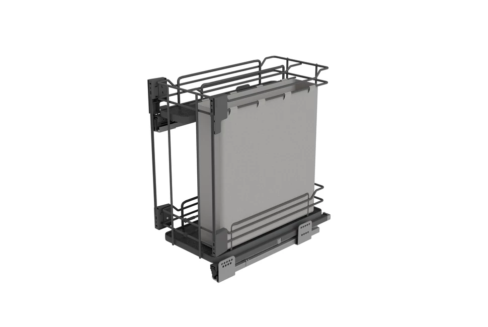 Konyhai fémrács, 300mm, oldalra szerelhető, antracit, teljes kihúzás, csillapított záródás, rejtett fióksín, 2 kosár, textílzsákkal SIGE, Infinity Line 007