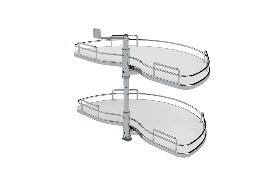 Konyhai fémrács, sarokszekrénybe, félkör kosár, 760mm átmérő, 450mm ajtókhoz, SIGE Infinity Line 070