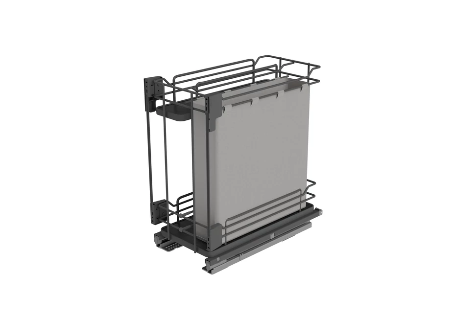 Konyhai fémrács, 300mm, fenéklapra szerelhető, antracit, teljes kihúzás, csillapított záródás, rejtett fióksín, 2 kosár, textílzsákkal SIGE, Infinity Line 006