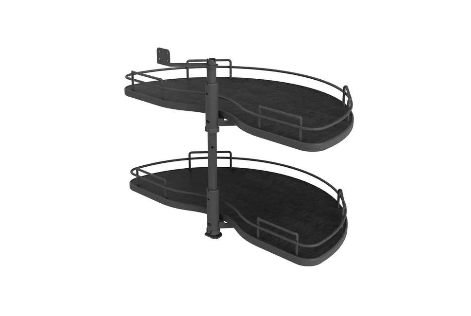 Konyhai fémrács, sarokszekrénybe, antracit, félkör kosár, 760mm átmérő, 450mm ajtókhoz, SIGE Infinity Line 070