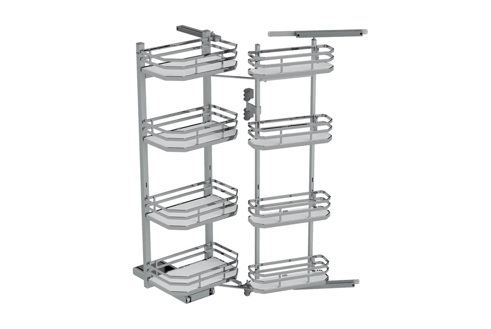 Konyhai fémrács, kamravasalat, 450mm, króm-fehér, csillapított záródás,  8 kosár SIGE, Infinity Plus 230B