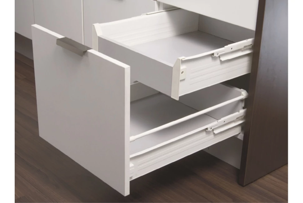 Fiókoldal  Impaz 117x450mm, belső fiók, teljes kihúzású, fehér, 30kg