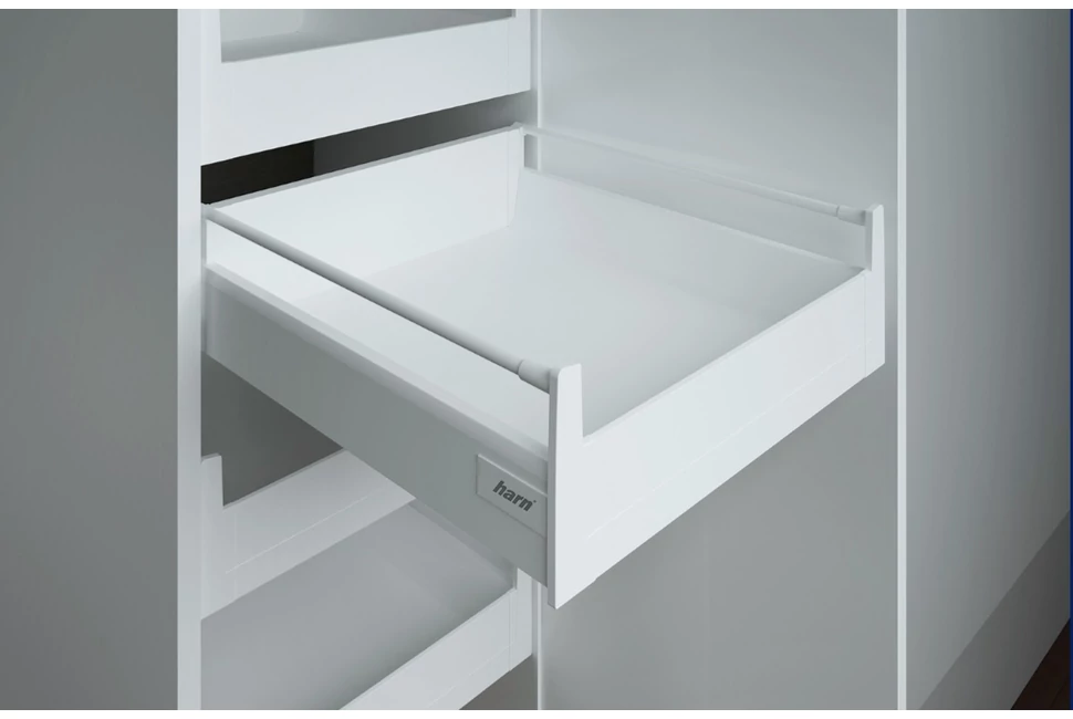 Fiókoldal   RITMA CUBE belső fiók,   M, szimpla kör korlátos, fehér, 550mm, 35kg