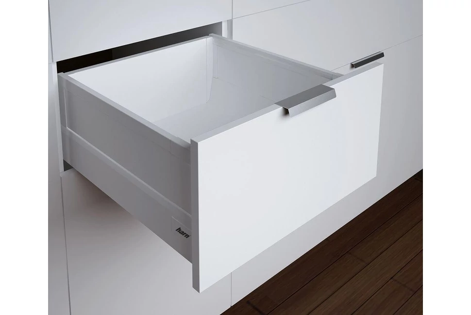 Fiókoldal   RITMA CUBE  HSE, oldalmagasítós, szögletes korláttal, fehér, 400mm, 35kg