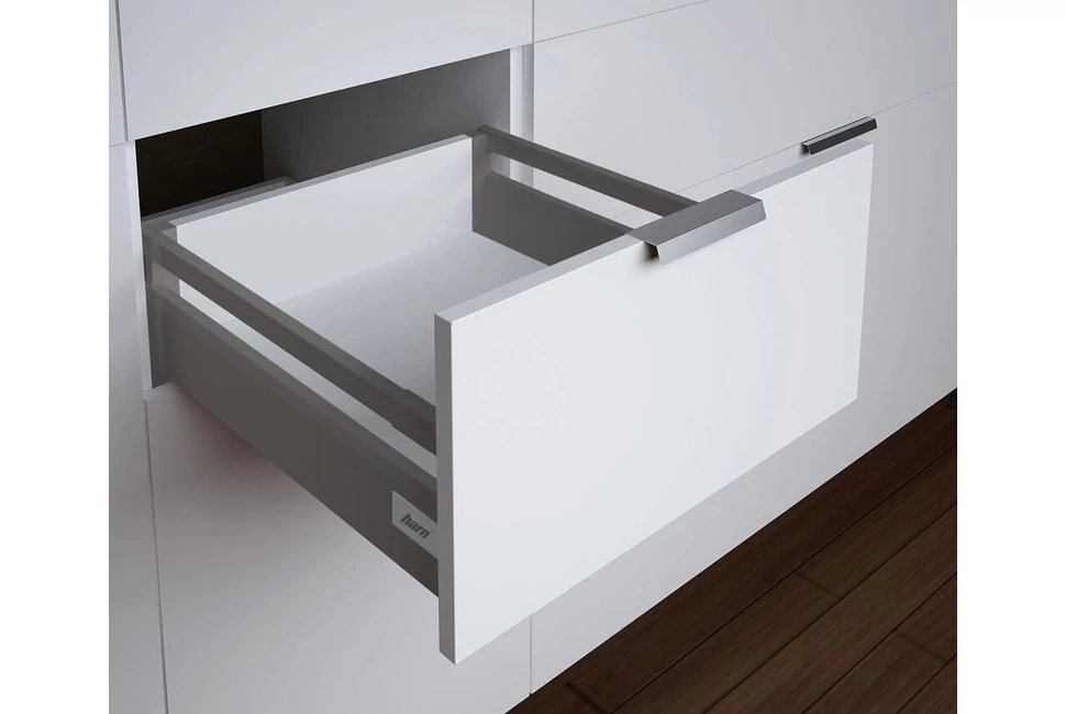 Fiókoldal   RITMA CUBE   M, szimpla szögletes korlátos, metál szürke, 270mm, 35kg