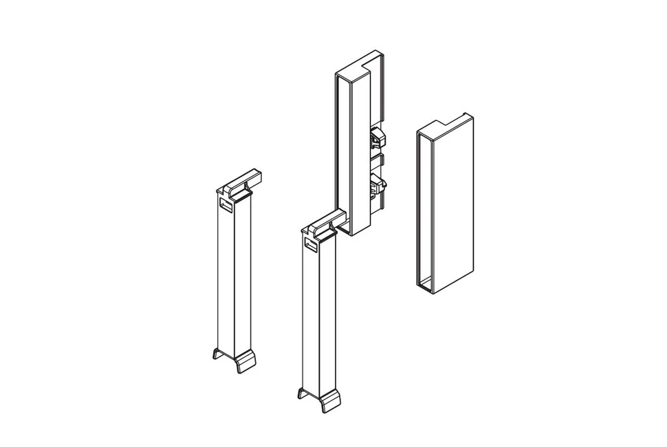 RITMA oldalpanel adapter négyszög korláthoz, ólom szürke